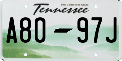 TN license plate A8097J