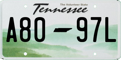 TN license plate A8097L