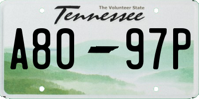 TN license plate A8097P
