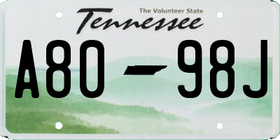 TN license plate A8098J