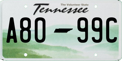 TN license plate A8099C