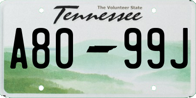 TN license plate A8099J