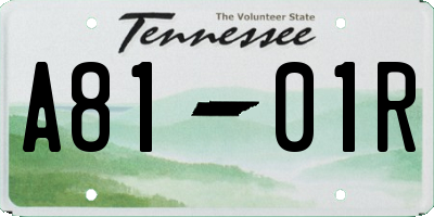 TN license plate A8101R