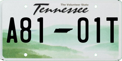 TN license plate A8101T