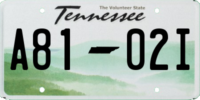 TN license plate A8102I