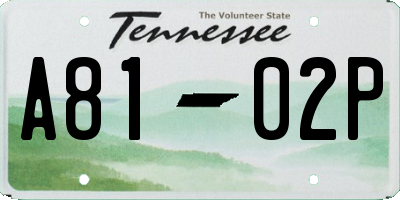 TN license plate A8102P