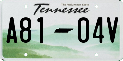 TN license plate A8104V