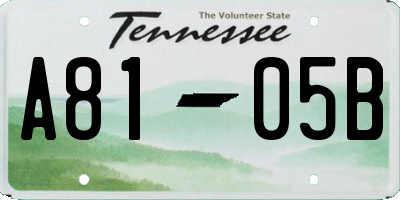 TN license plate A8105B
