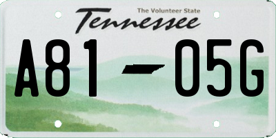 TN license plate A8105G