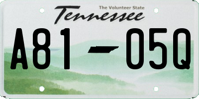 TN license plate A8105Q