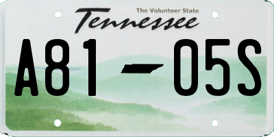 TN license plate A8105S
