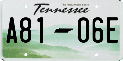 TN license plate A8106E