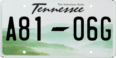 TN license plate A8106G
