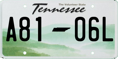 TN license plate A8106L