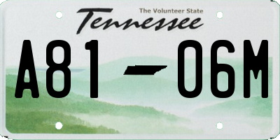 TN license plate A8106M
