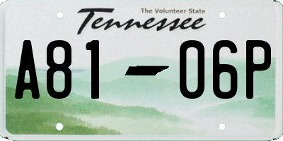 TN license plate A8106P