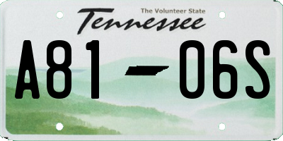 TN license plate A8106S