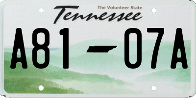 TN license plate A8107A