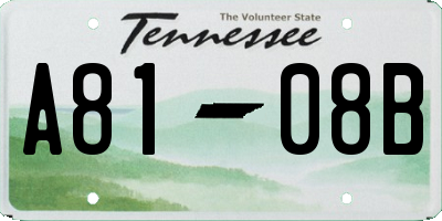 TN license plate A8108B