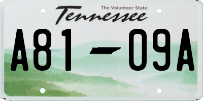 TN license plate A8109A