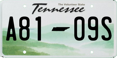 TN license plate A8109S
