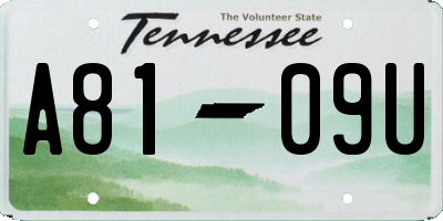 TN license plate A8109U