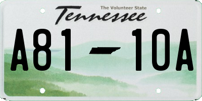 TN license plate A8110A