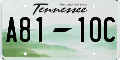 TN license plate A8110C