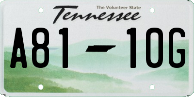 TN license plate A8110G