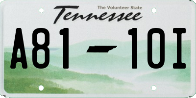 TN license plate A8110I