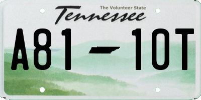 TN license plate A8110T