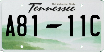 TN license plate A8111C