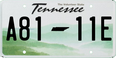 TN license plate A8111E