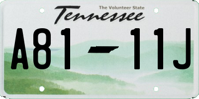 TN license plate A8111J
