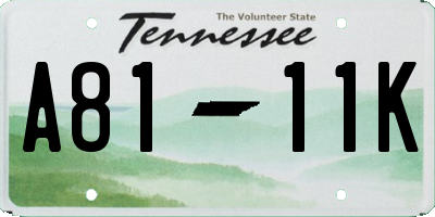 TN license plate A8111K