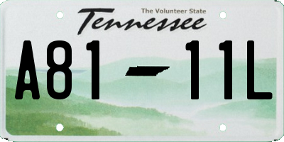 TN license plate A8111L
