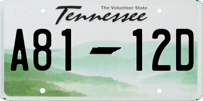 TN license plate A8112D