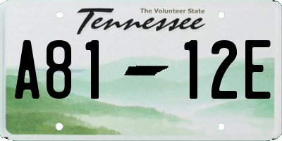 TN license plate A8112E