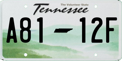 TN license plate A8112F