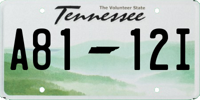 TN license plate A8112I