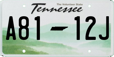 TN license plate A8112J
