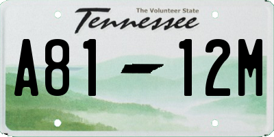 TN license plate A8112M