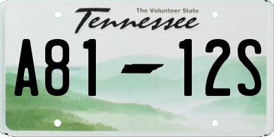 TN license plate A8112S