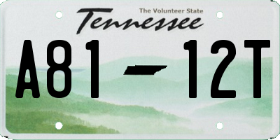 TN license plate A8112T