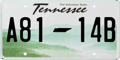 TN license plate A8114B