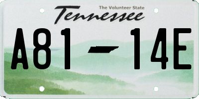 TN license plate A8114E