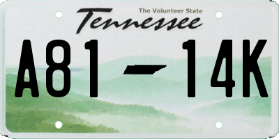 TN license plate A8114K