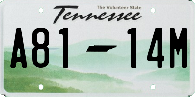 TN license plate A8114M