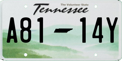 TN license plate A8114Y