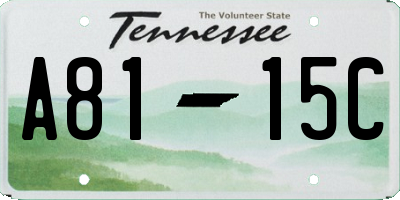 TN license plate A8115C